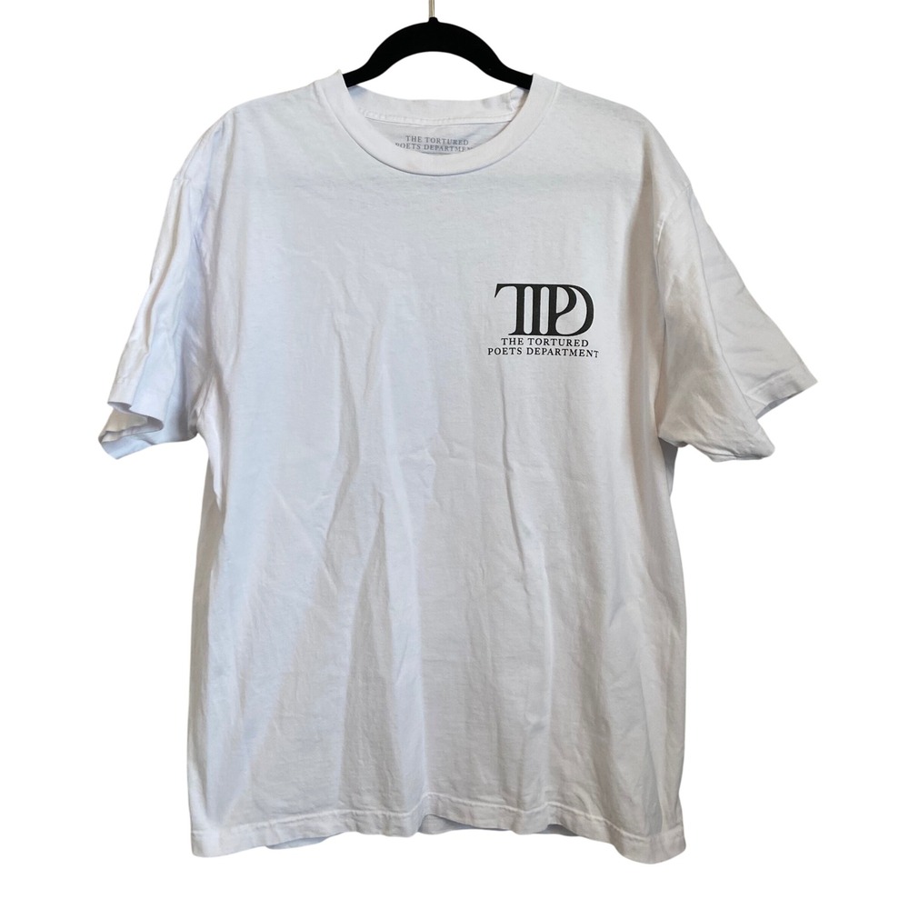 Taylor Swift‎ The Tortured Poets Department Graphic T Shirt Large White Cotton